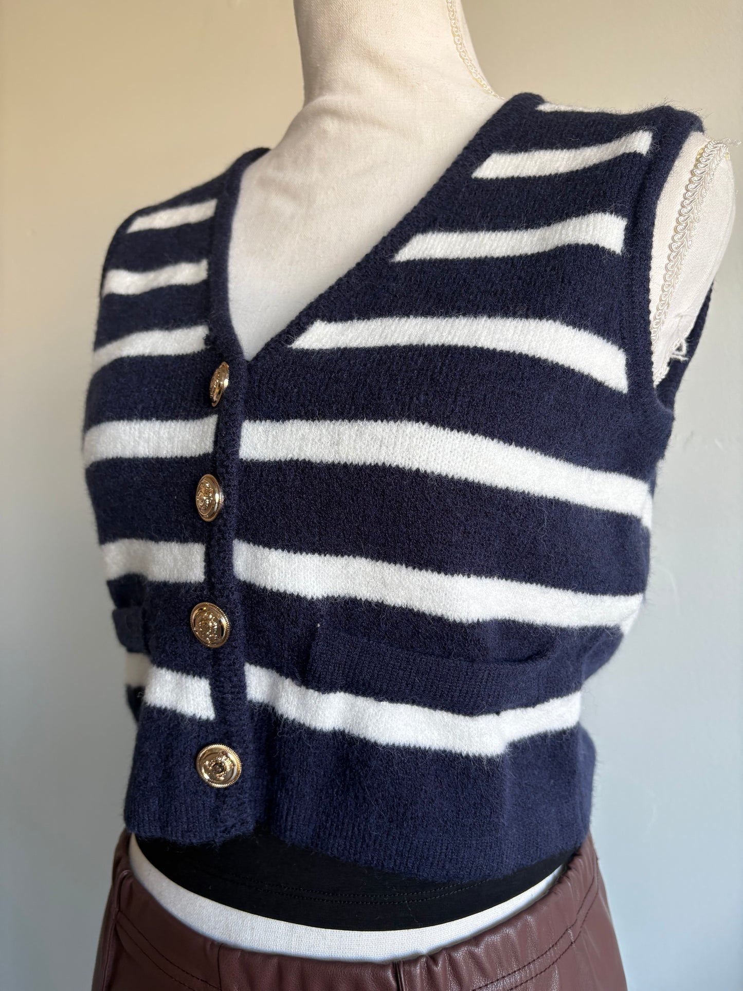 Navy knit cardigan