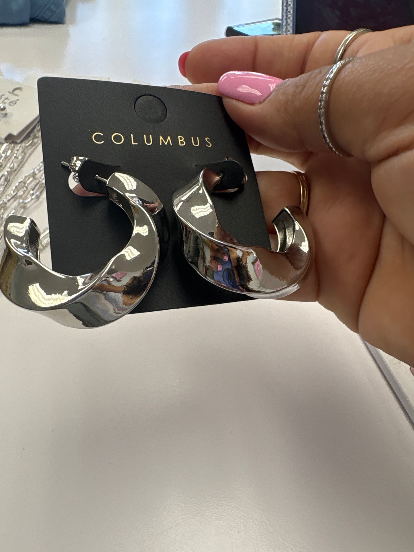 Silver hoop earrings