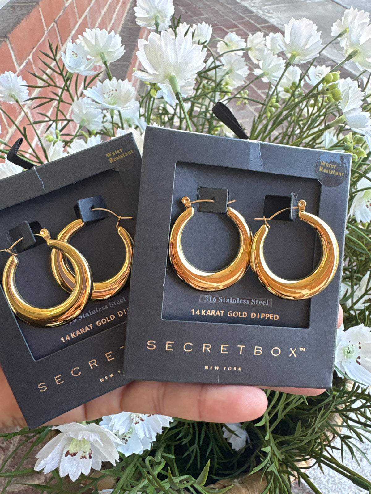 14k gold dipped hoop earrings