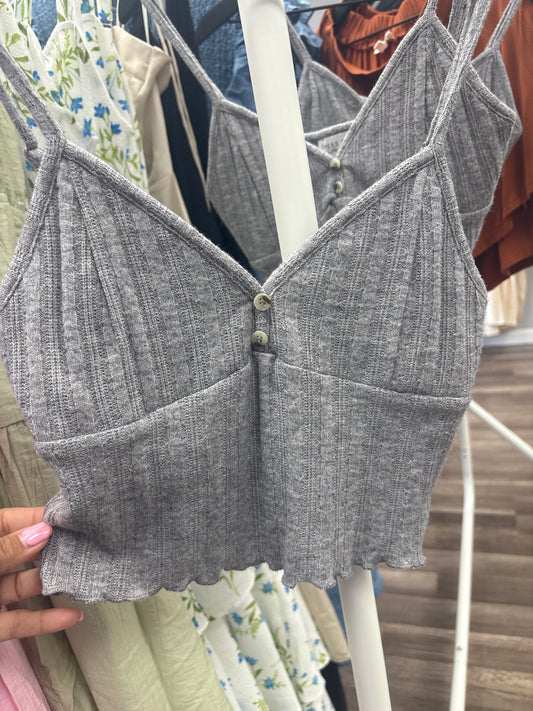 Gray crop top
