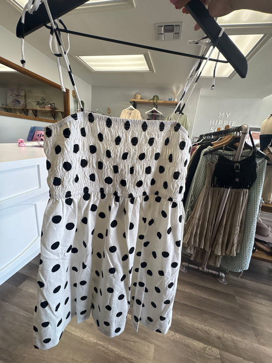 Polka dot white dress