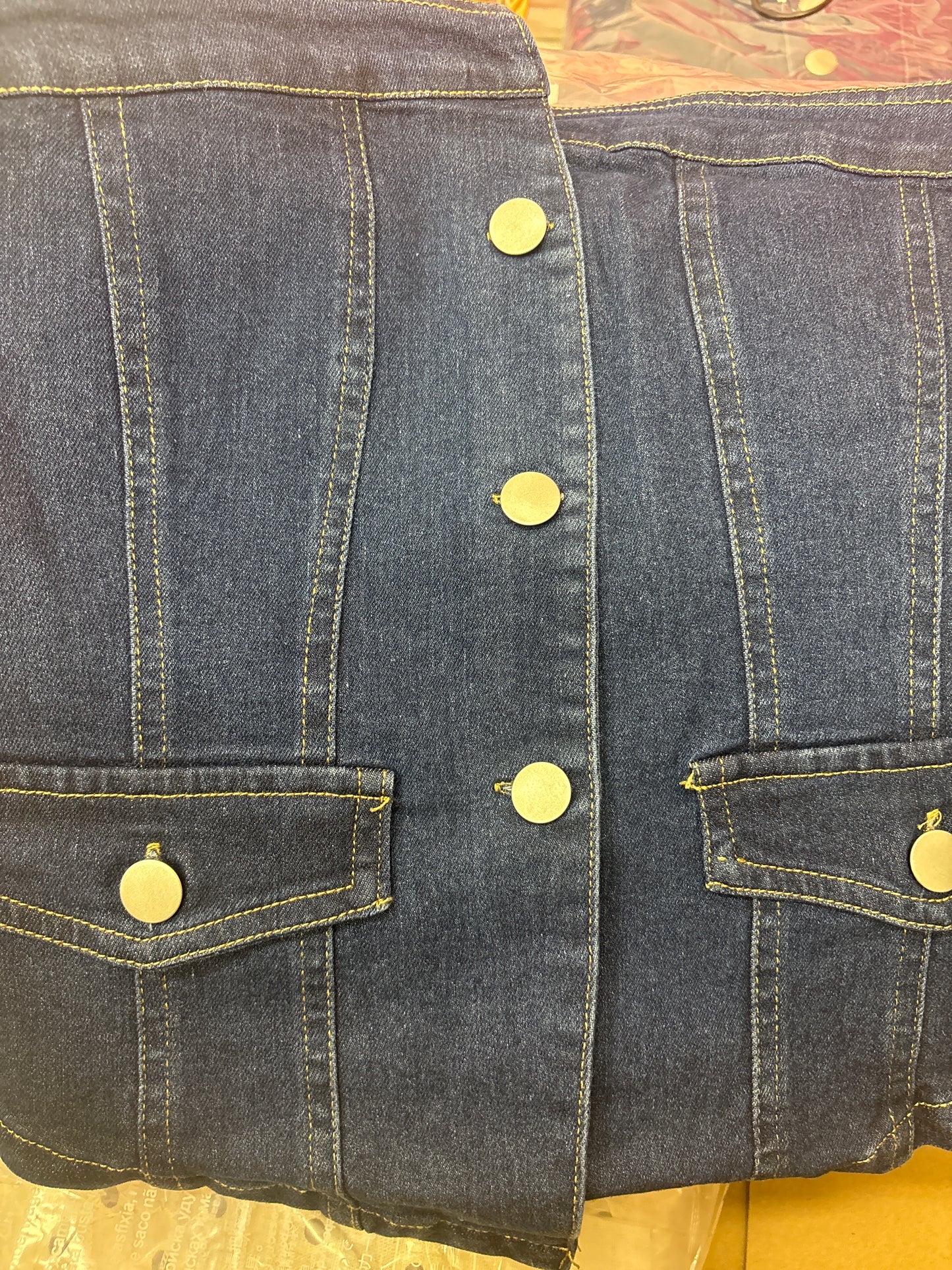 Strapless denim top