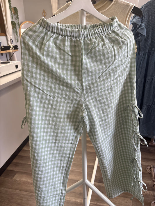 Mint checkered pants