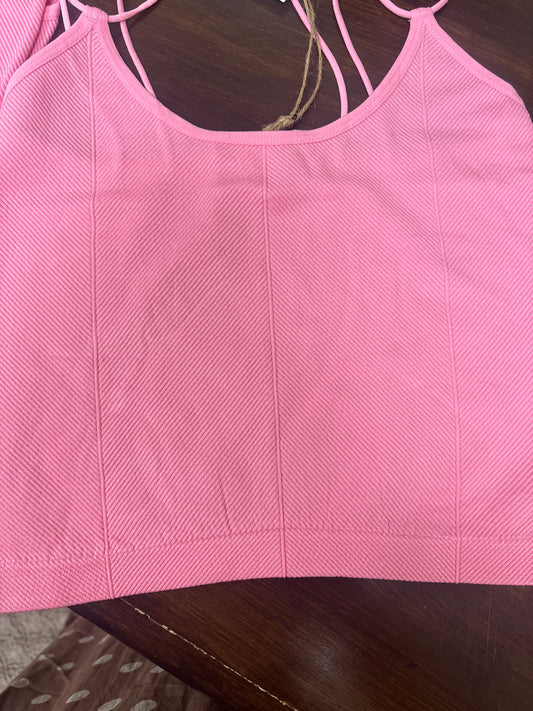 Pink fit tank top