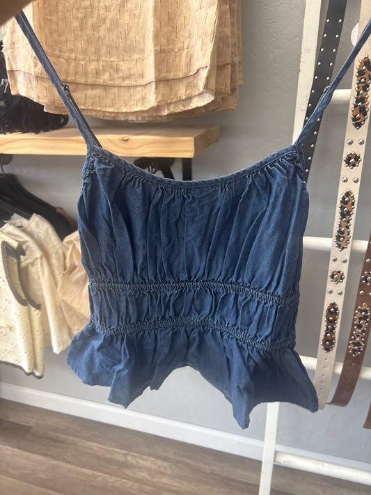 Peplum denim top