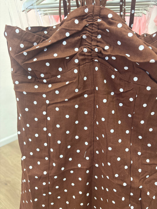 Brown polka dots summer dress