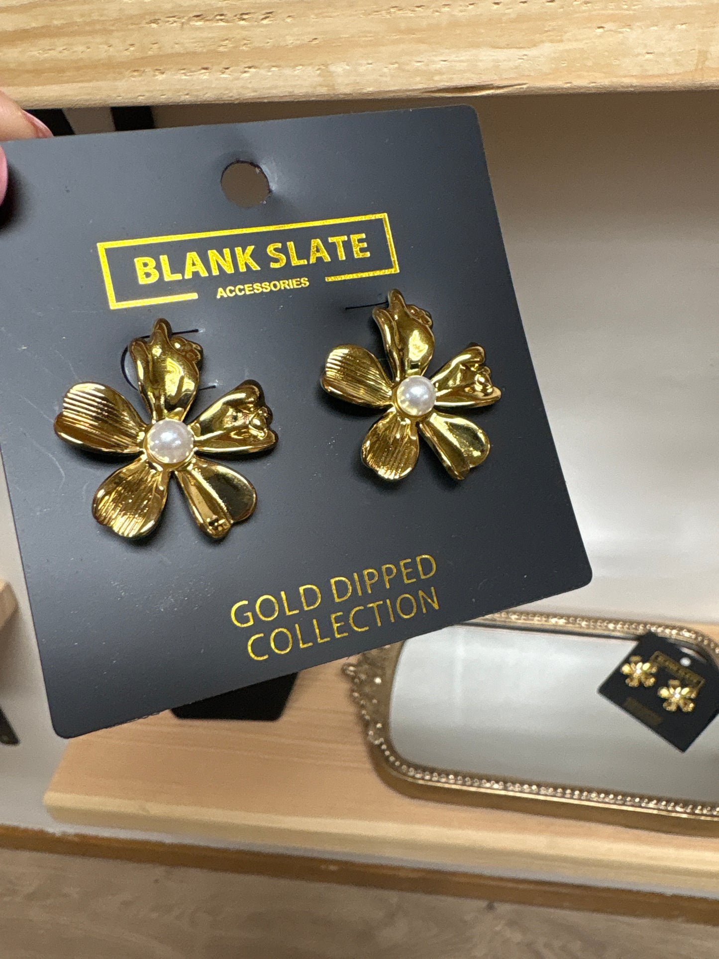 Gold dipped flower earrings