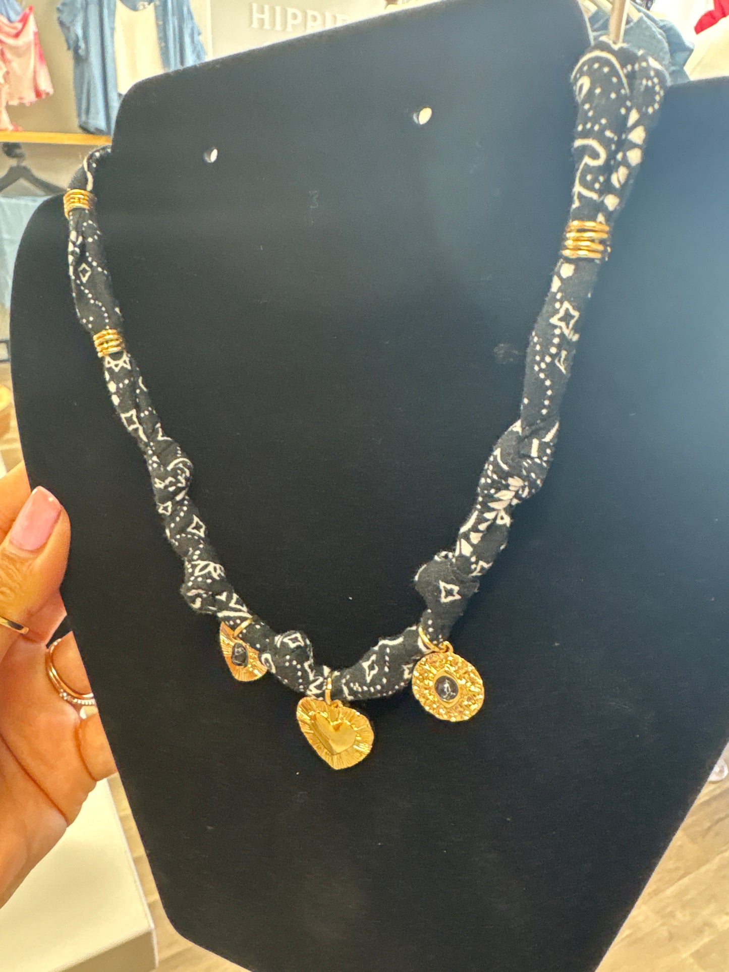 Bandana charm necklace