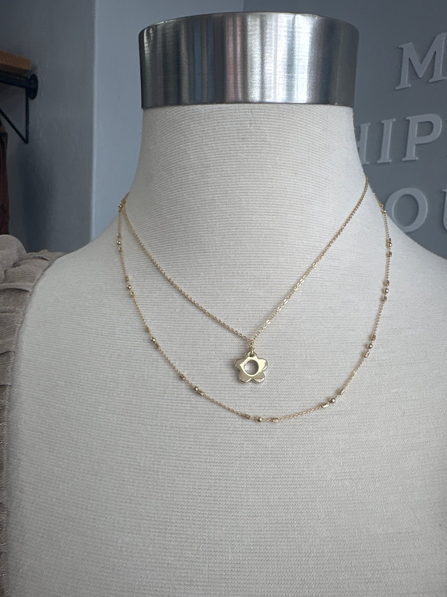 Layered flower pendant