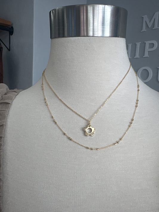 Layered flower pendant