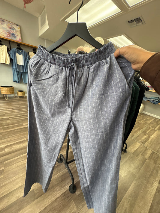 Navy stripe pants