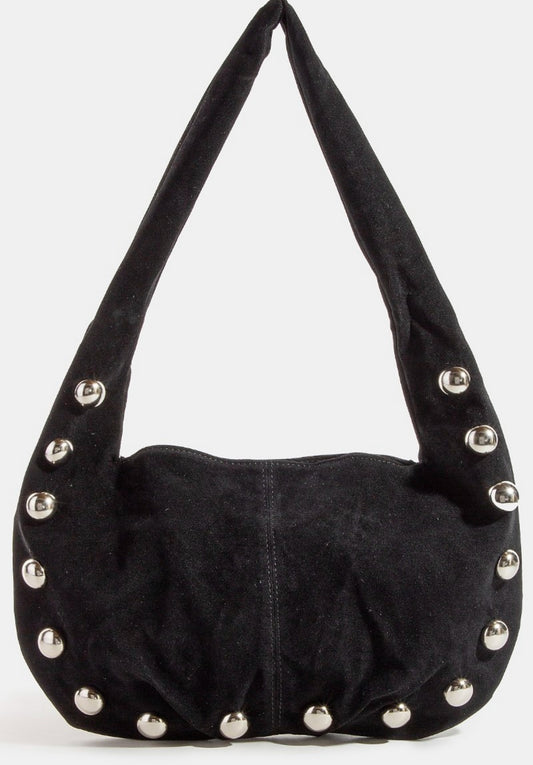 Black suede bag